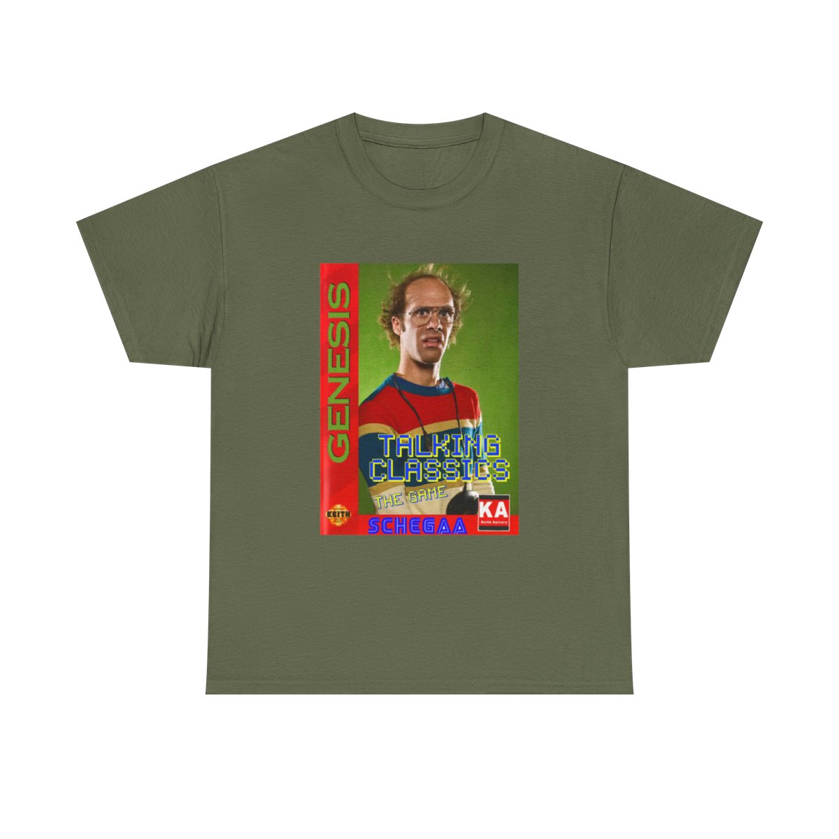 Retro Gamer Poster Portrait Tee | Vintage Genesis Arcade Style Nathan Barnatt - alternate angle 4, merchandise