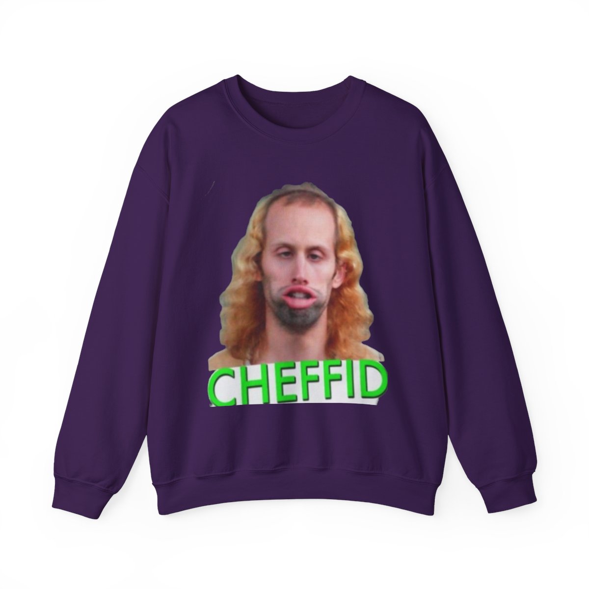 Cheffid face portrait Sweatshirt | Funny meme face crewneck Nathan Barnatt - alternate angle 4, merchandise