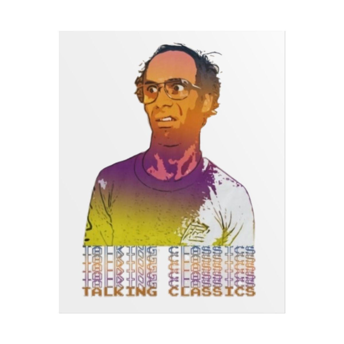 Retro Pop Portrait Rolled Poster | Colorful Vintage Illustration, Talking Classics Nathan Barnatt