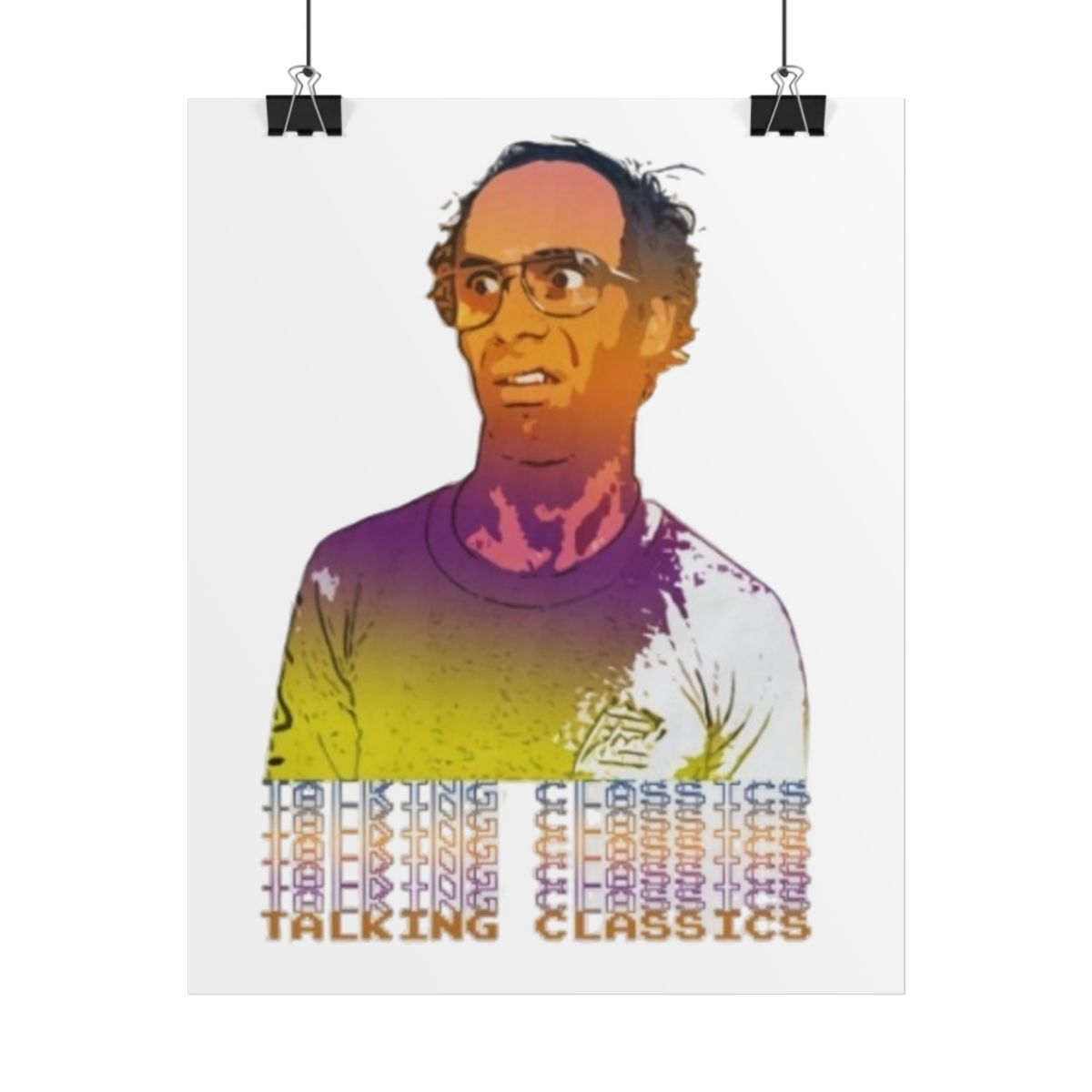 Retro Pop Portrait Rolled Poster | Colorful Vintage Illustration, Talking Classics Nathan Barnatt